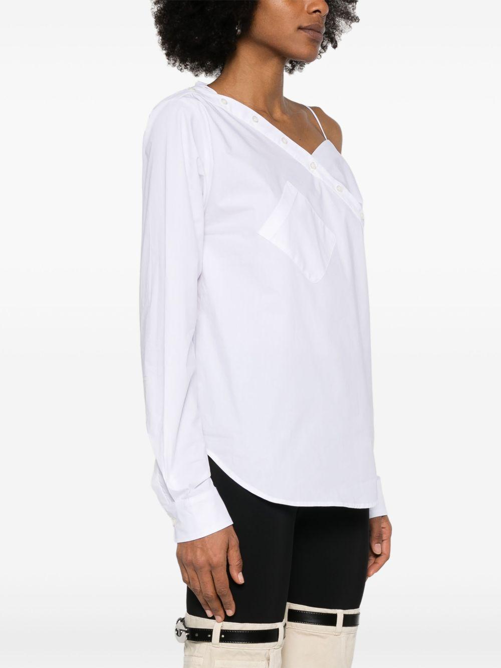 COPERNI Camicia asimmetrica in cotone bianco