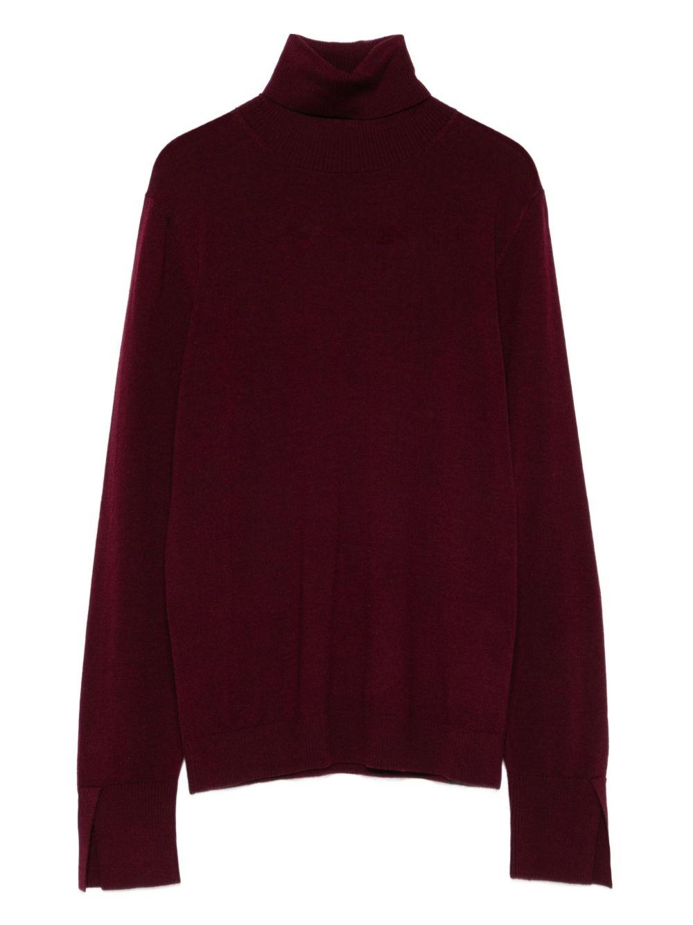 SEVENTY Maglia bordeaux a collo alto in lana