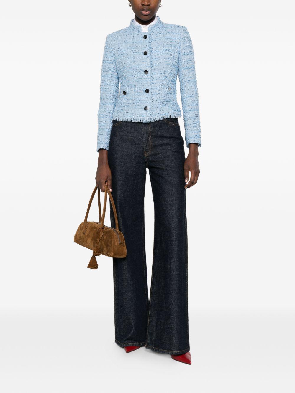 TAGLIATORE Giacca azzurra girocollo con chiusura a bottoni