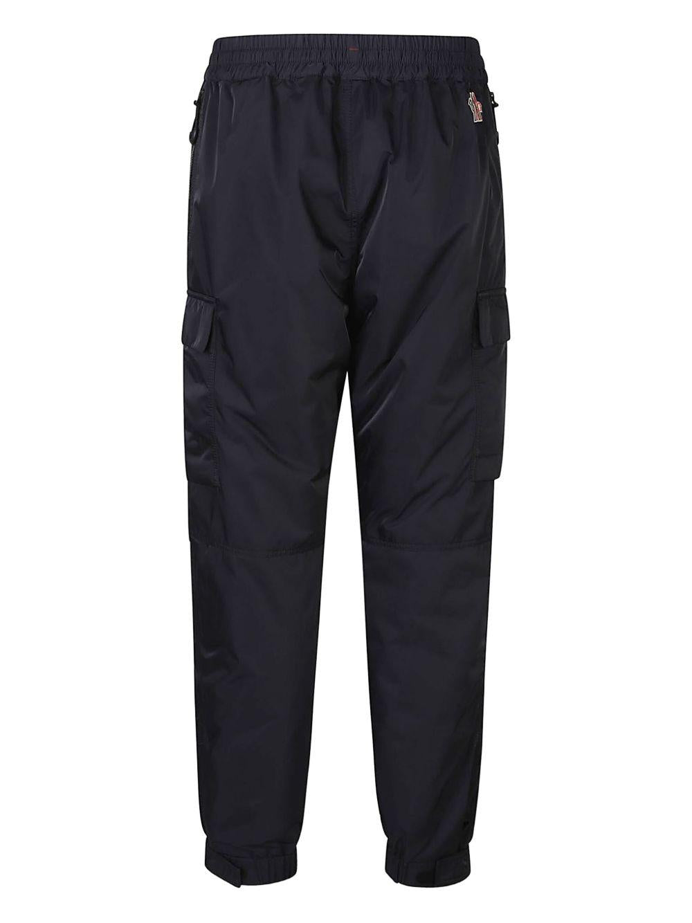 MONCLER GRENOBLE Pantaloni cargo in gabardine blu navy