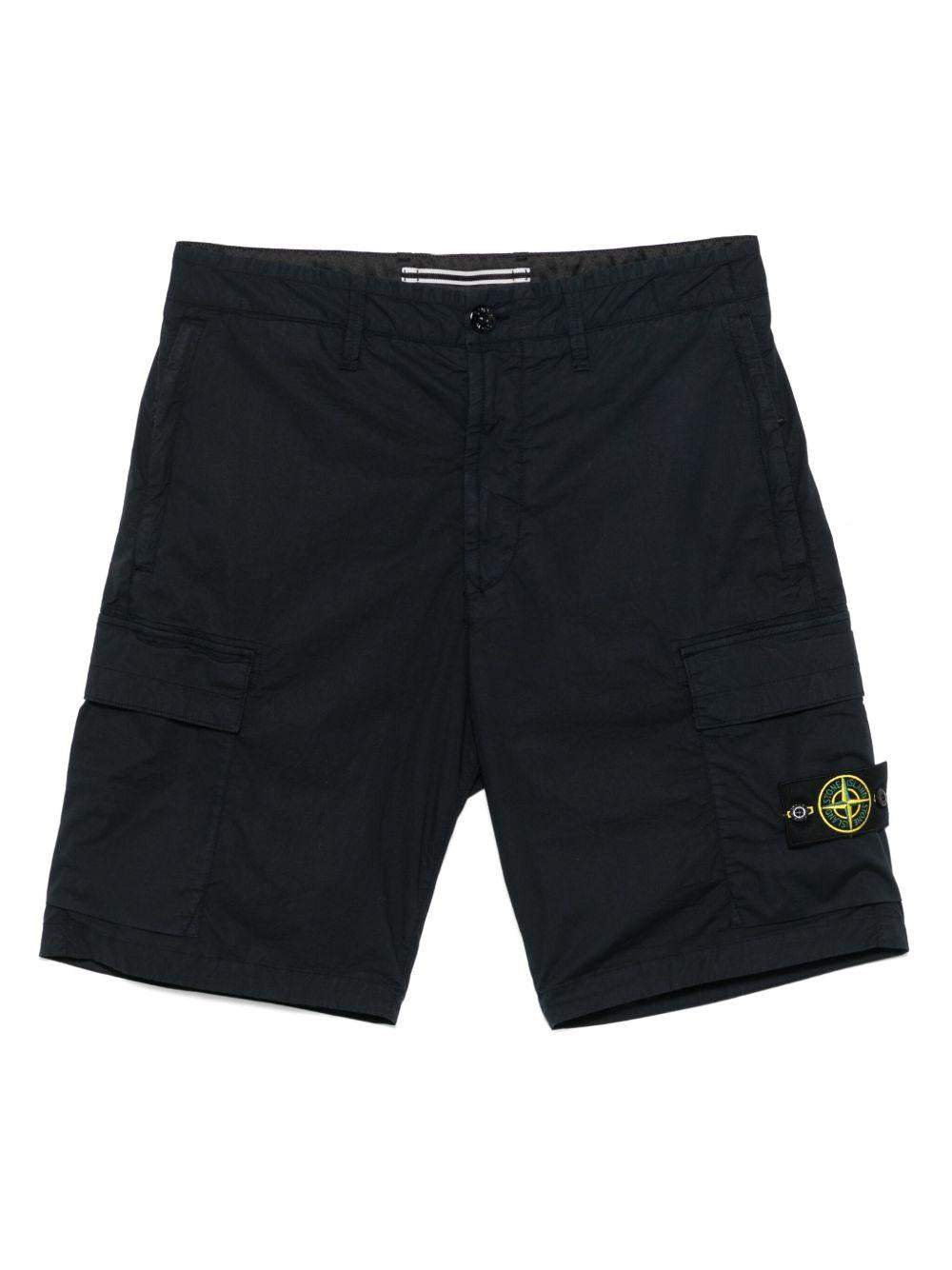 STONE ISLAND Shorts in cotone elasticizzato blu navy