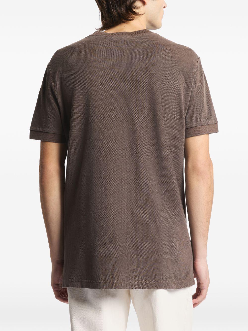 FAY T-shirt in cotone marrone girocollo