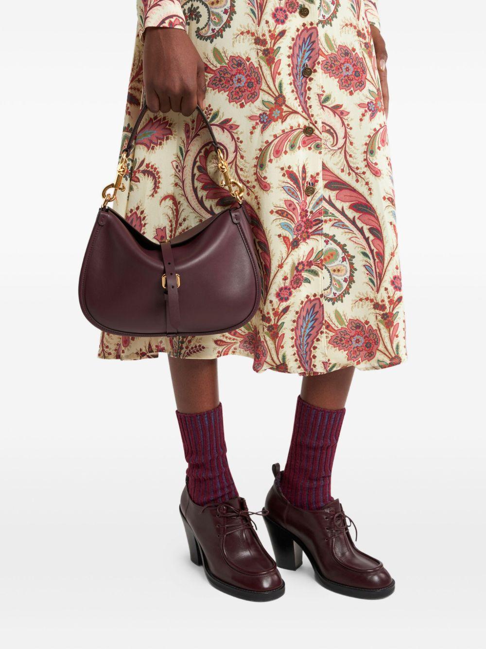 ETRO Borsa a spalla 'Pony' media in pelle bordeaux