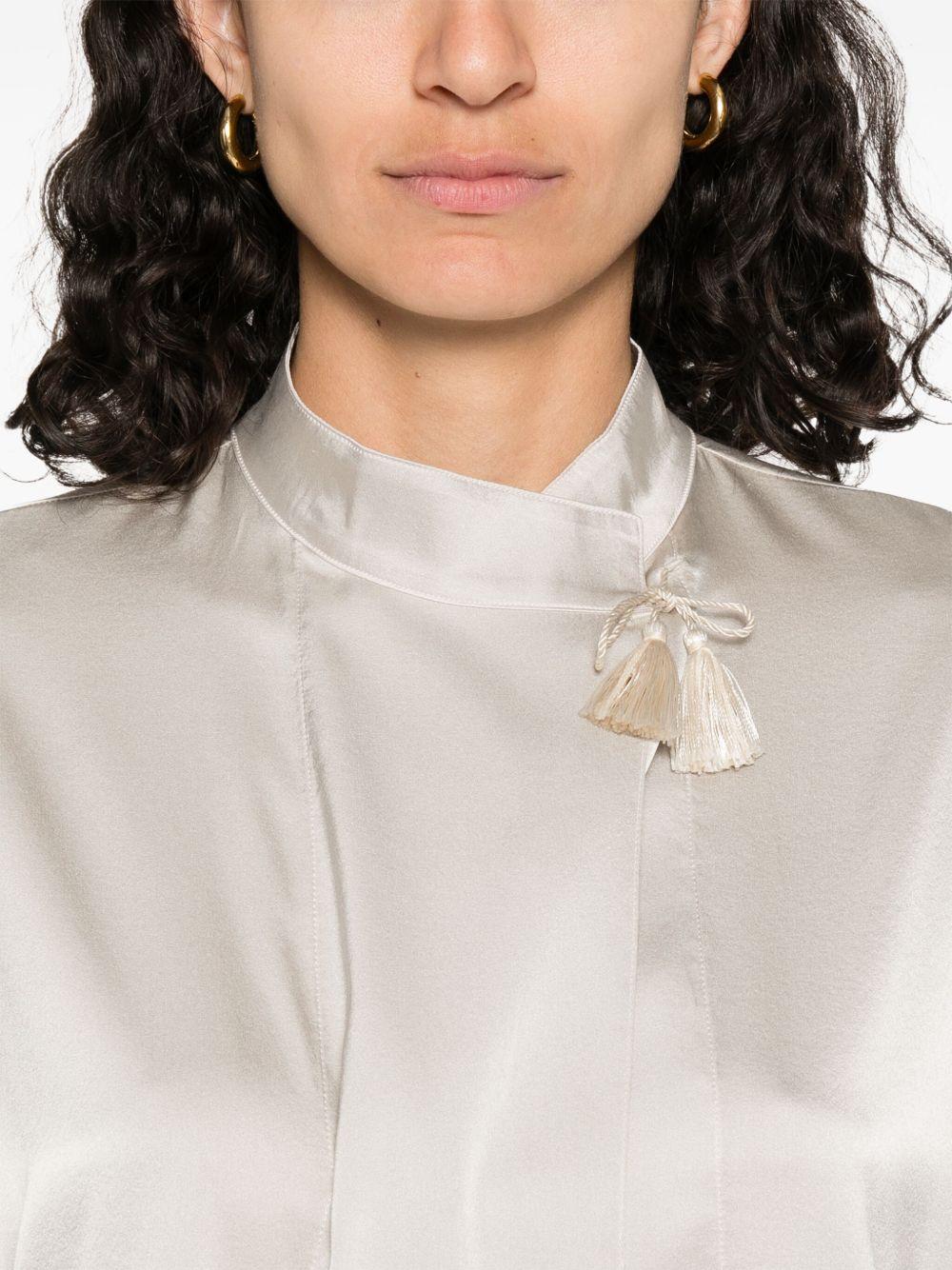 FORTE FORTE Blusa 'My Shirt' in seta grigio chiaro