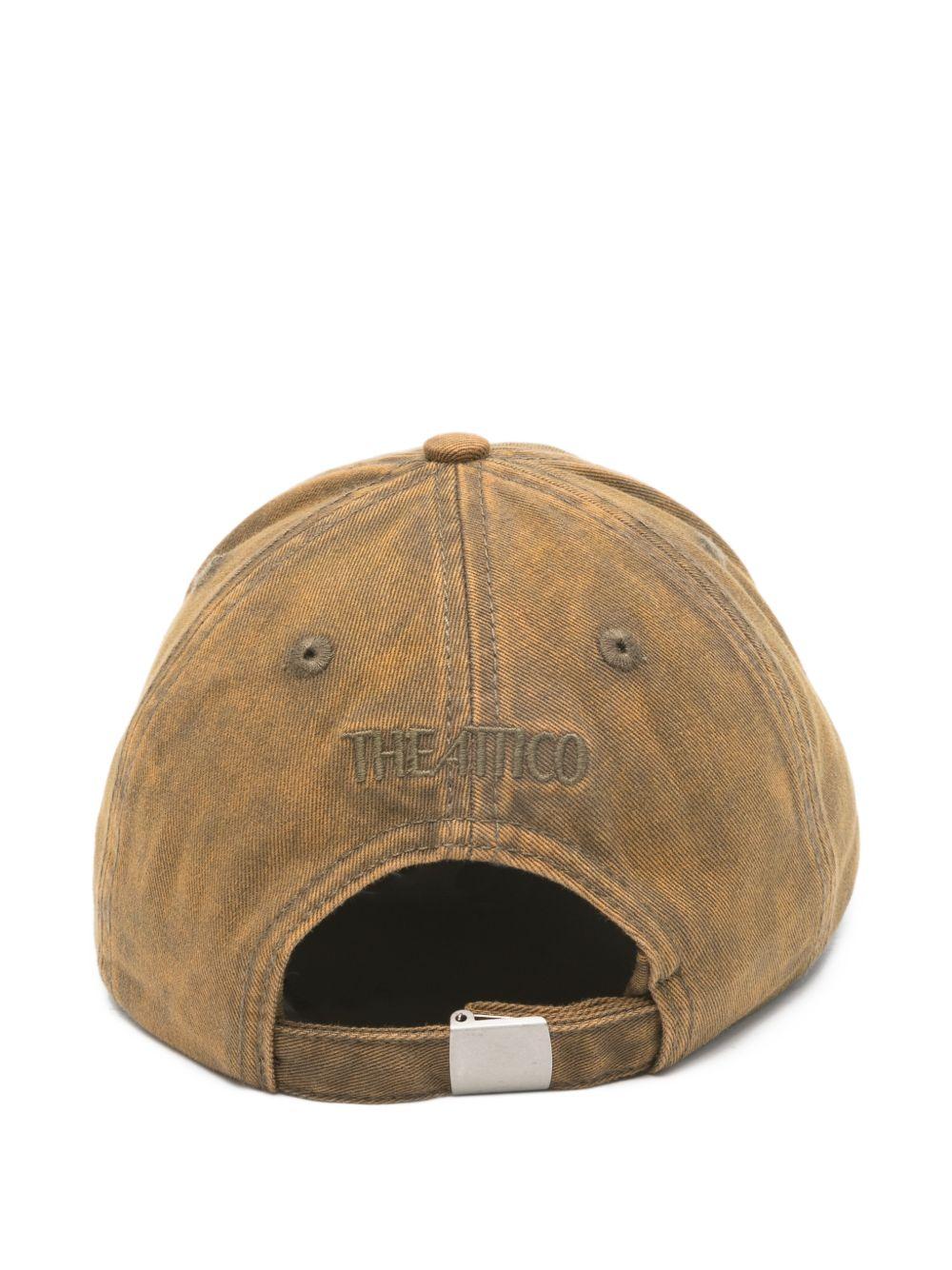 THE ATTICO Cappello baseball in cotone marrone sporco