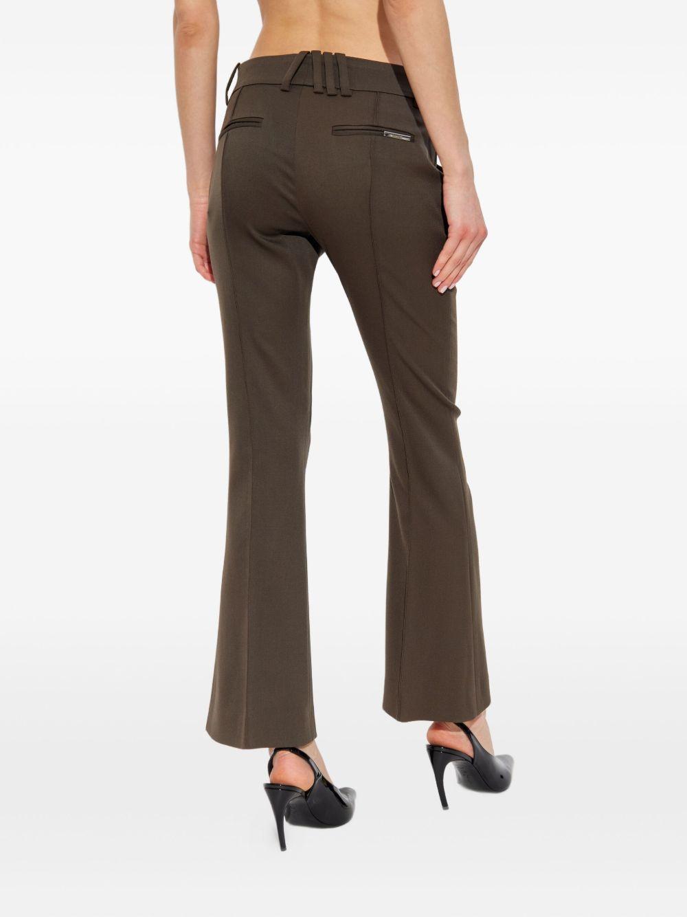 THE ATTICO Pantaloni in gabardine di lana stretch marroni