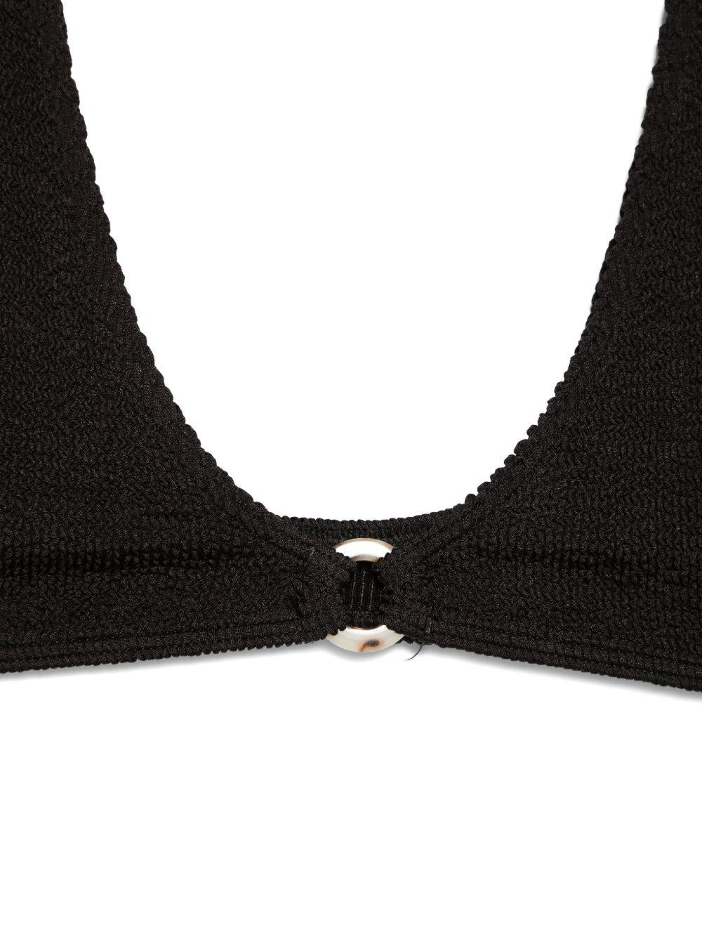 BOND EYE Top bikini Scout in spugna increspata nera