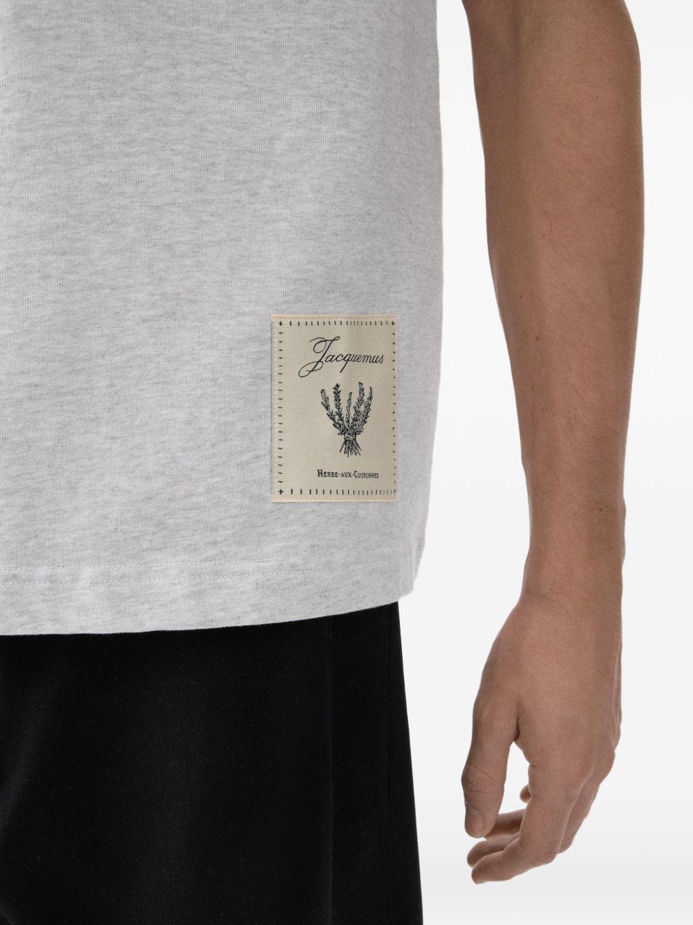 JACQUEMUS T-shirt Torneo blu in cotone con etichetta