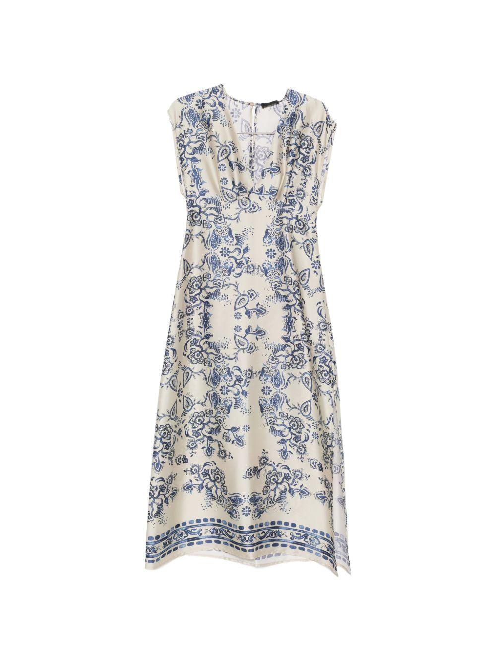 LIUJO Abito longuette blu con stampa grafica avvitato