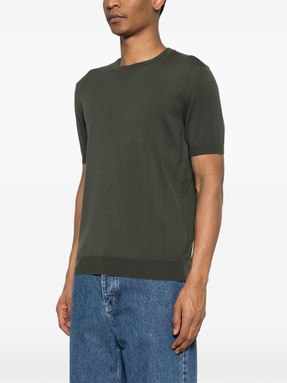 BARACUTA Maglia verde a maniche corte girocollo