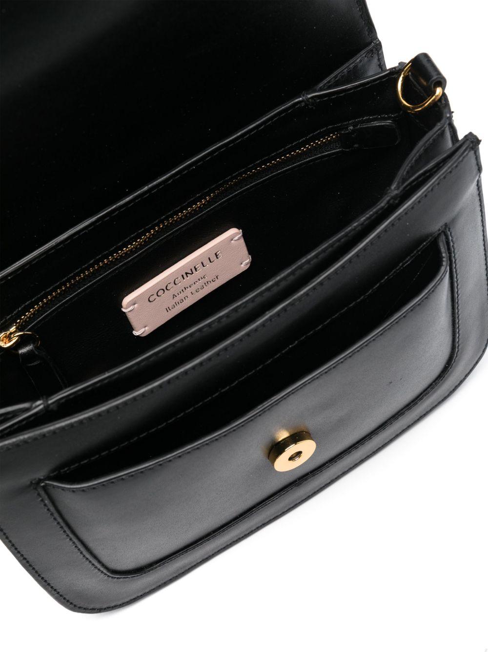 COCCINELLE Borsa a tracolla nera con patta