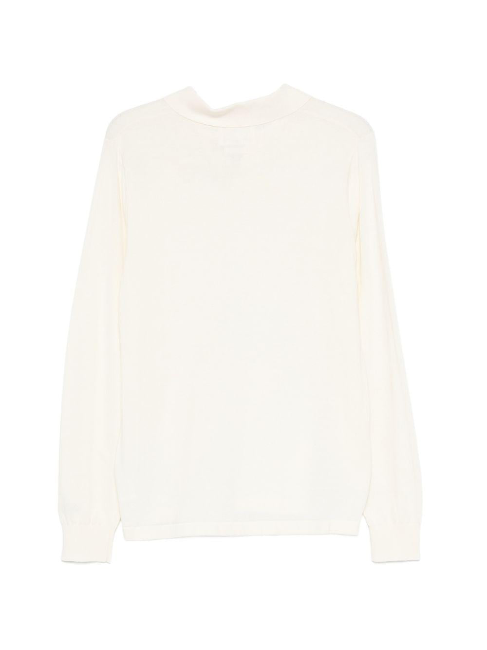MC2 SAINT BARTH Polo Sloan a maniche lunghe in cotone beige
