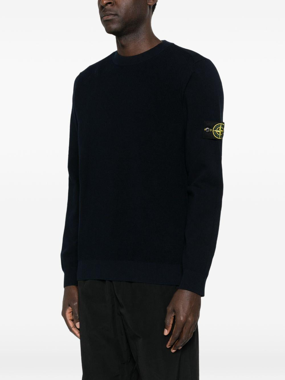 STONE ISLAND Maglione girocollo blu navy