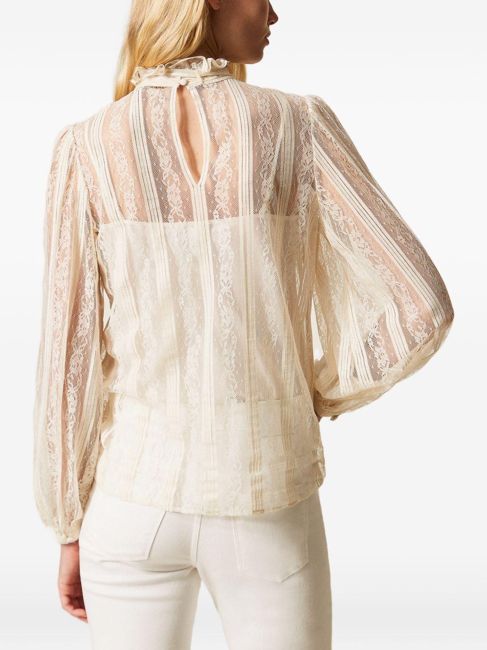 TWINSET Blusa in pizzo avorio