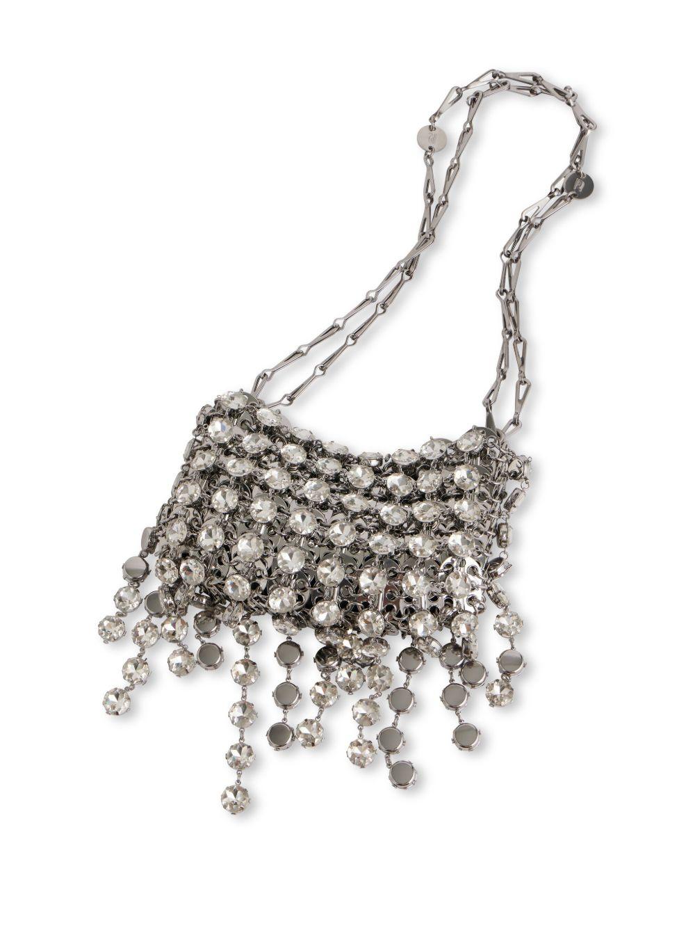 RABANNE Borsa a spalla nano in maglia metallica