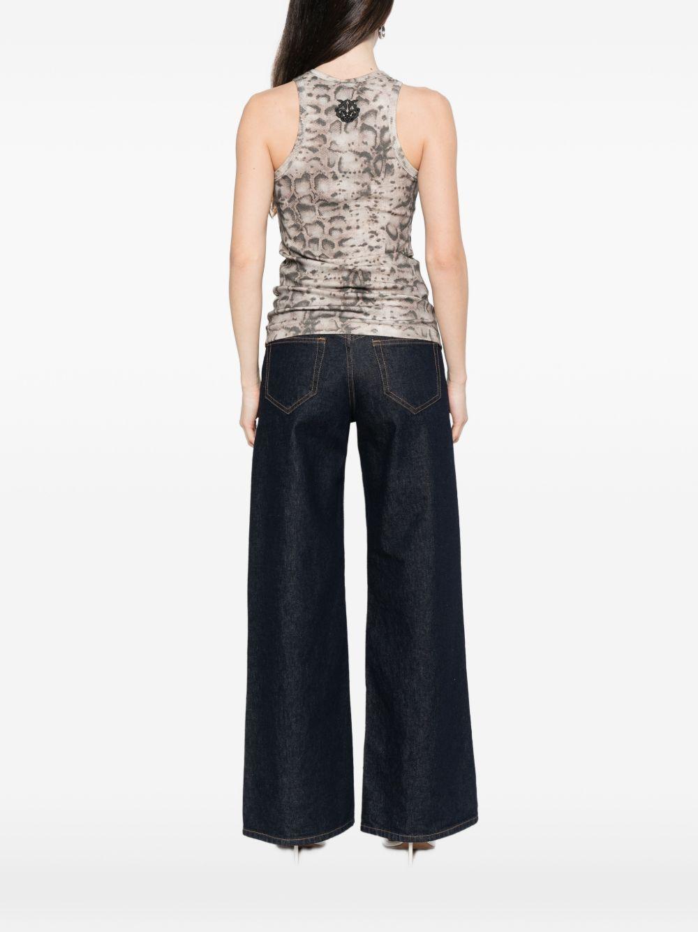 PINKO Top Belfiore in cotone con stampa leopardata