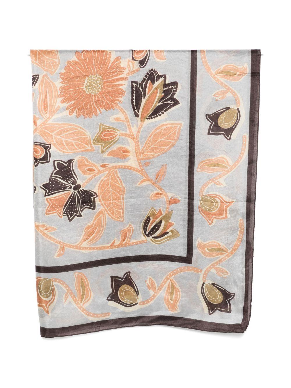 SGOMBERO CANTINE Foulard Sagittario in seta con stampa floreale