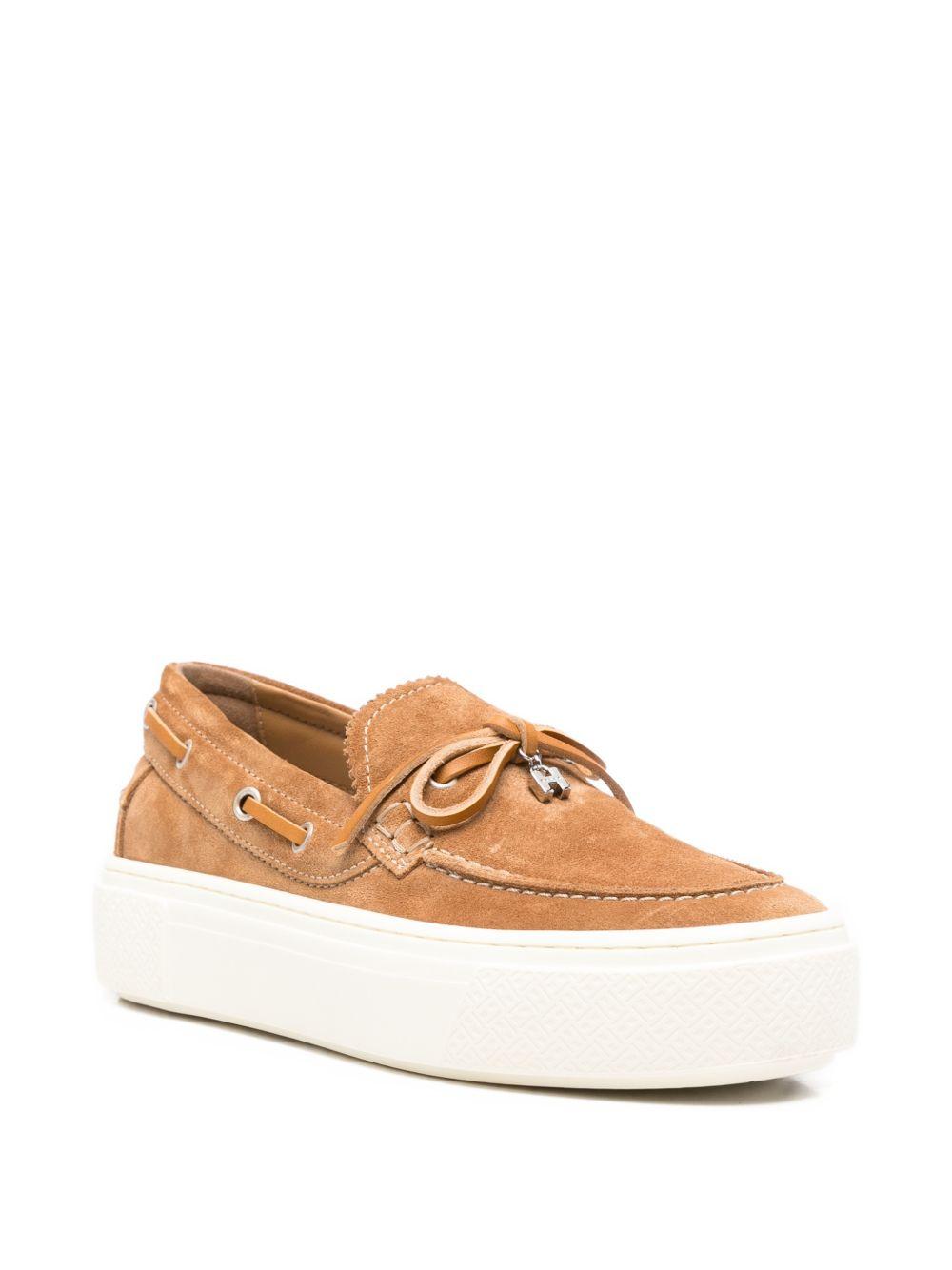 HOGAN Mocassini da barca H705 in pelle cammello