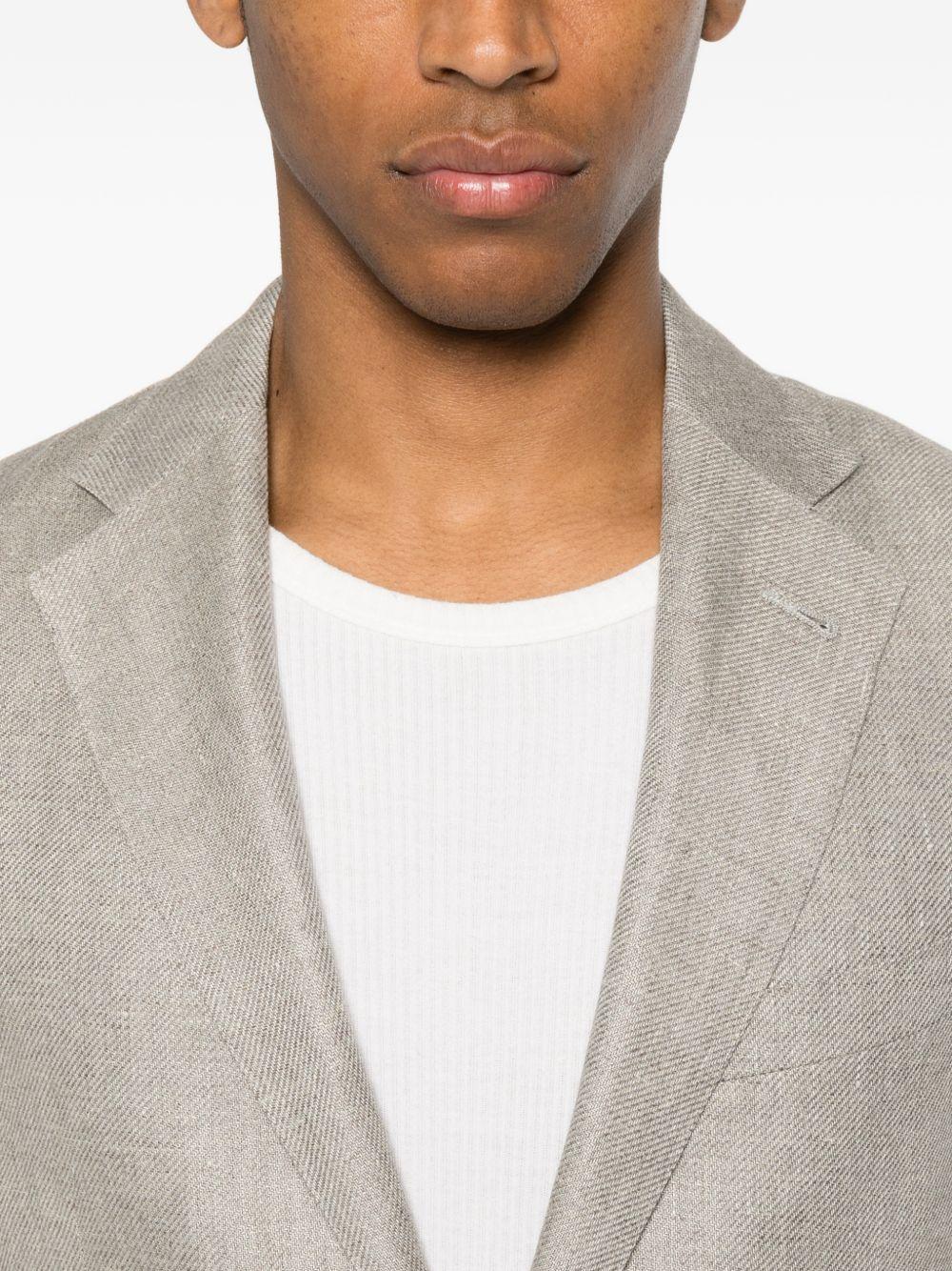CORNELIANI Giacca monopetto in lino grigio