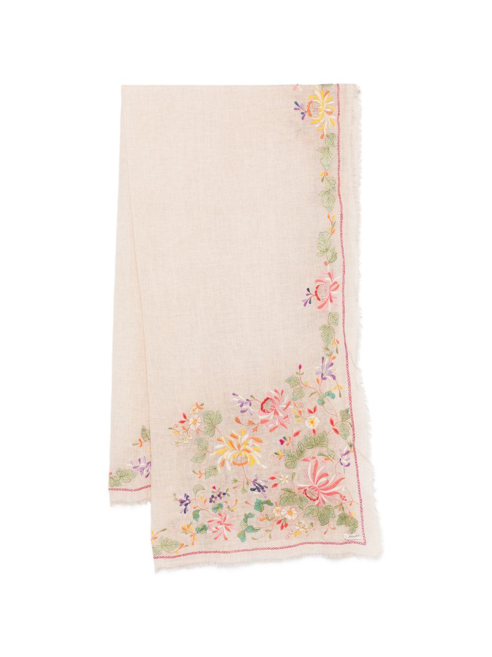 FALIERO SARTI Foulard Gerbera rosa chiaro con decorazione floreale