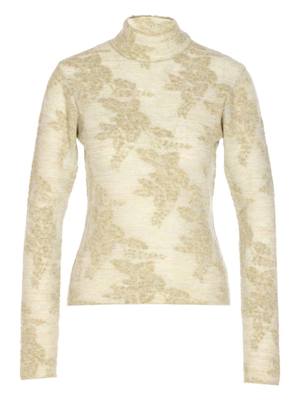 GANNI Maglia a collo alto a fiori