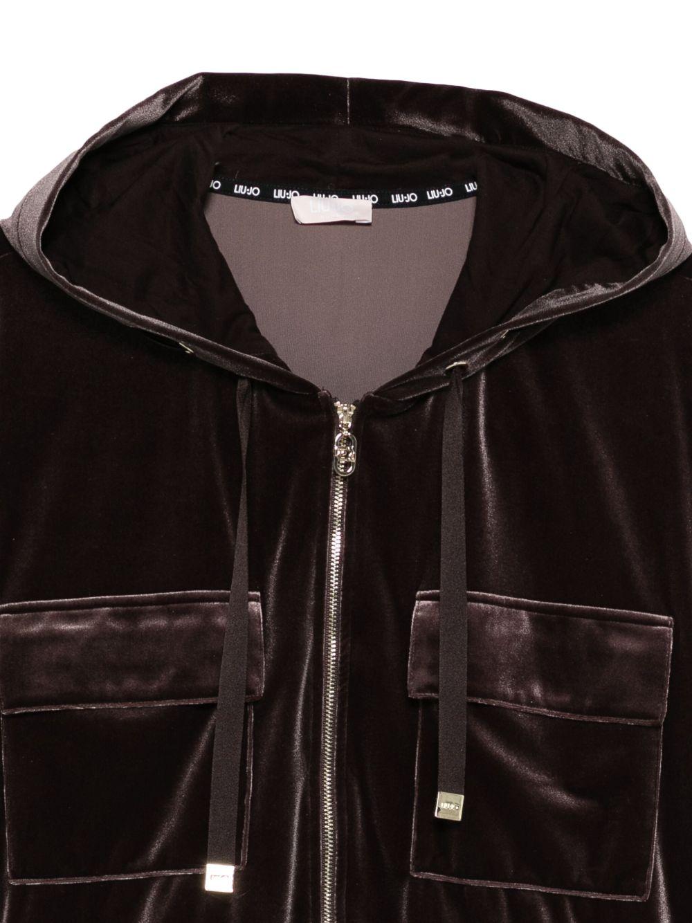 LIUJO Felpa marrone con cappuccio e tasche