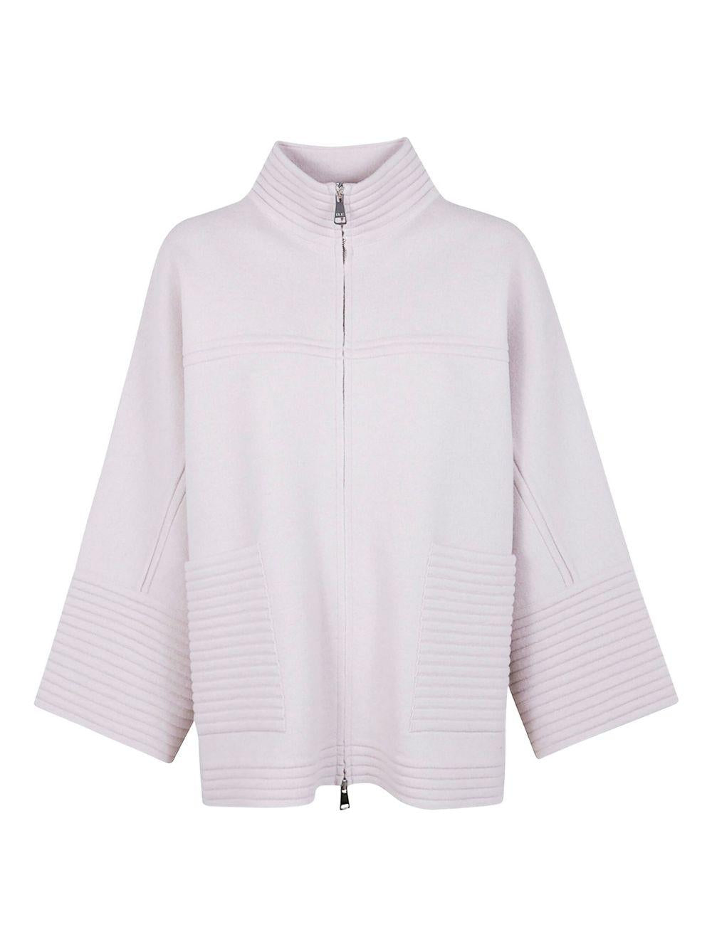 D EXTERIOR Cappa color gesso con chiusura frontale con zip