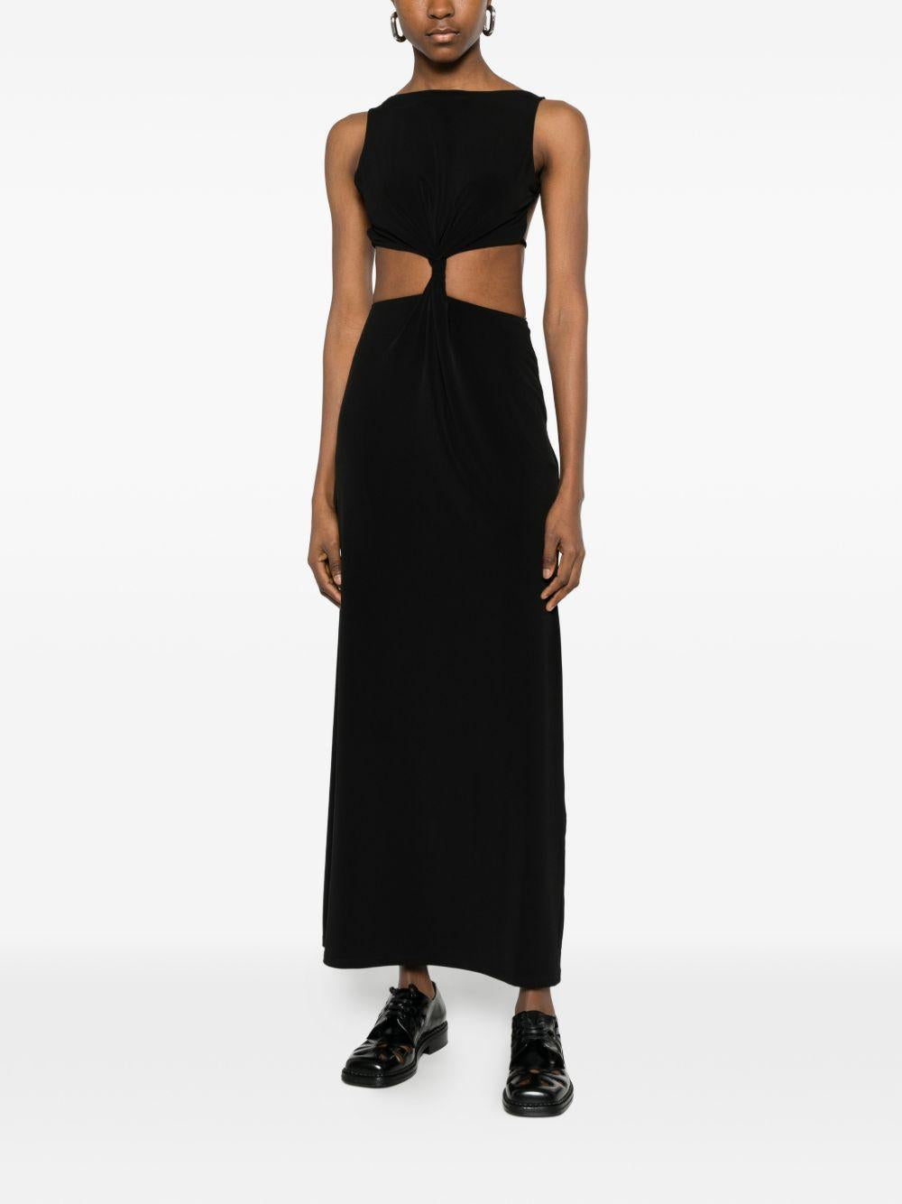 ELEH Abito midi nero cut-out