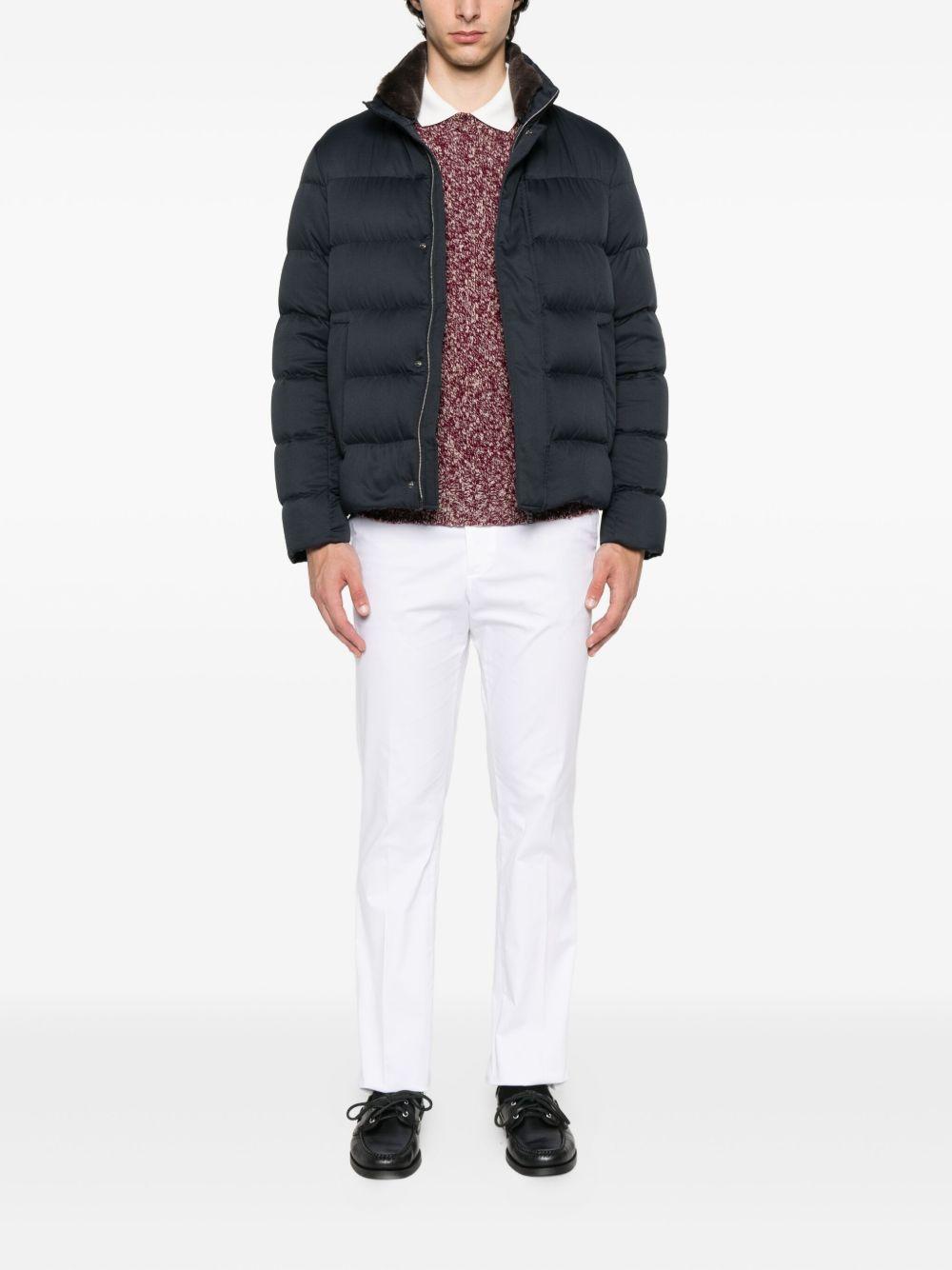 HERNO Piumino corto a collo alto blu