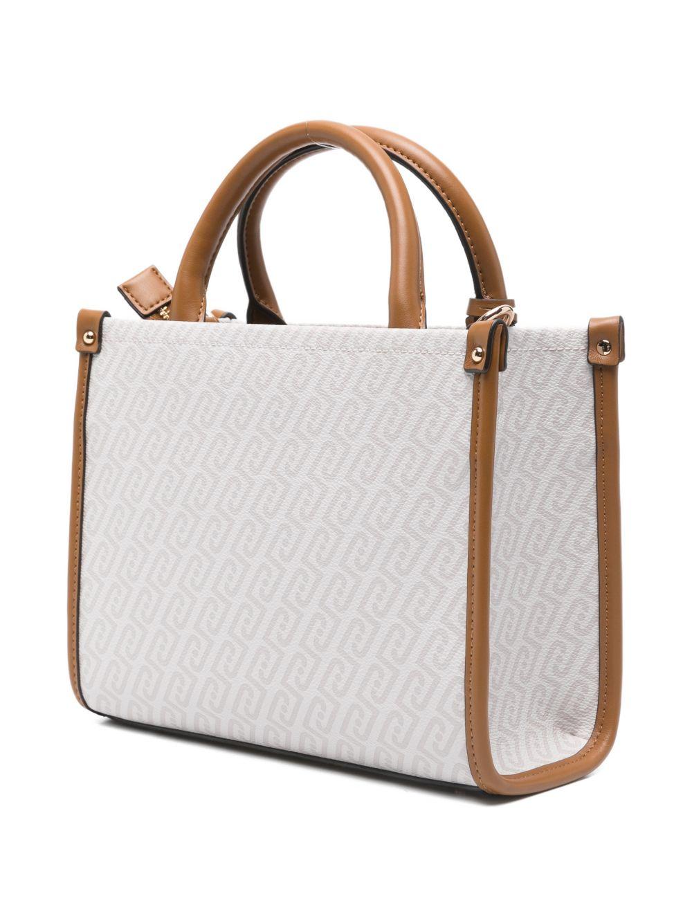 LIUJO Borsa a mano tote con logo rosa e marrone