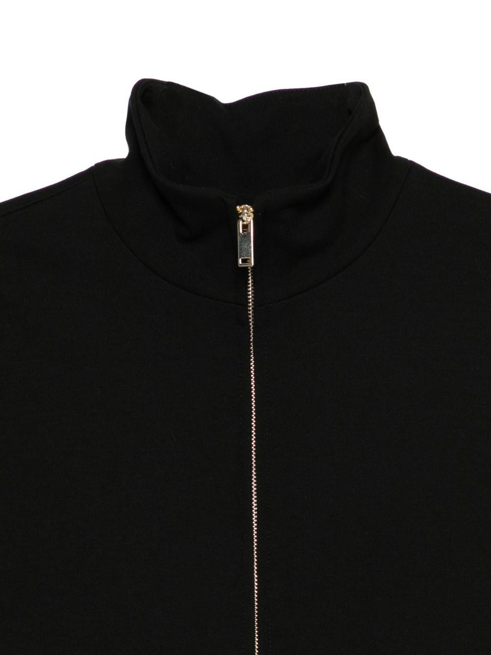 SEMICOUTURE Felpa 'Dominca' nera con pelliccia e zip