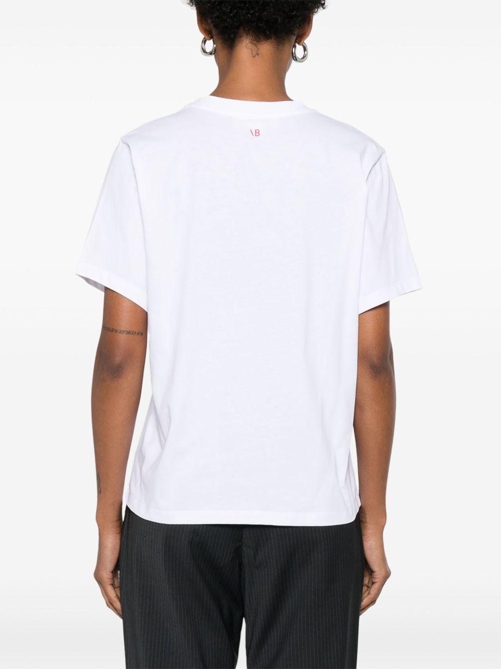 VICTORIA BECKHAM T-shirt in cotone bianco girocollo