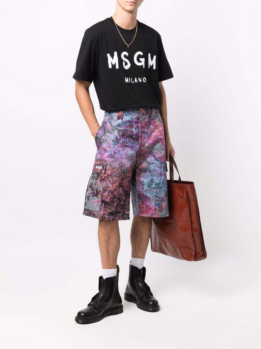 MSGM T-shirt in cotone nero con logo