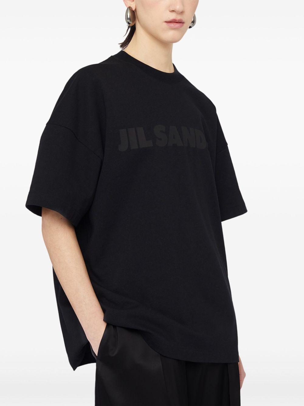 JIL SANDER T-shirt a maniche corte nera con logo