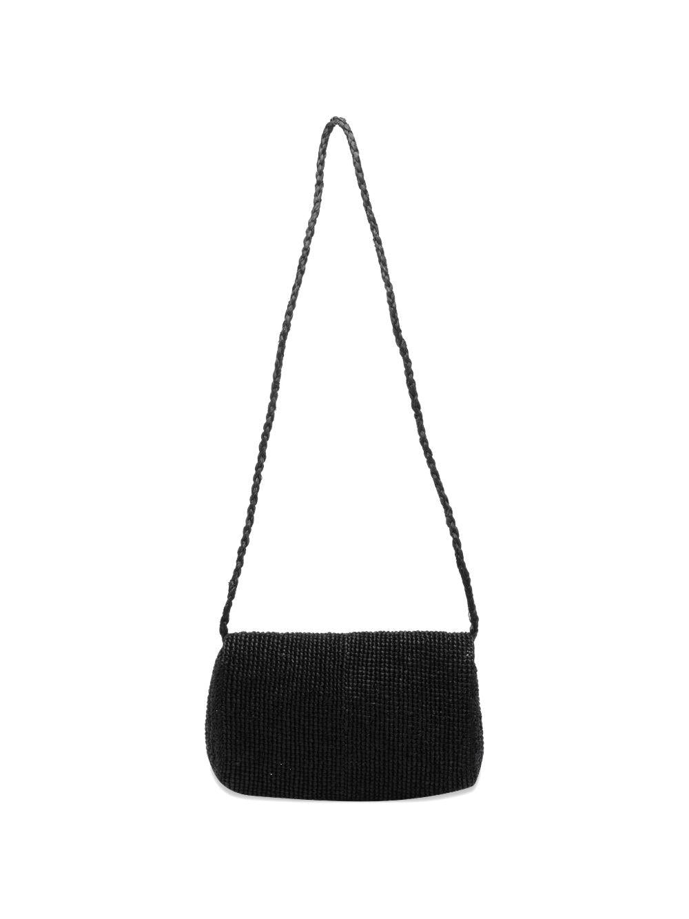 AFAR Borsa a tracolla Samira in rafia nera