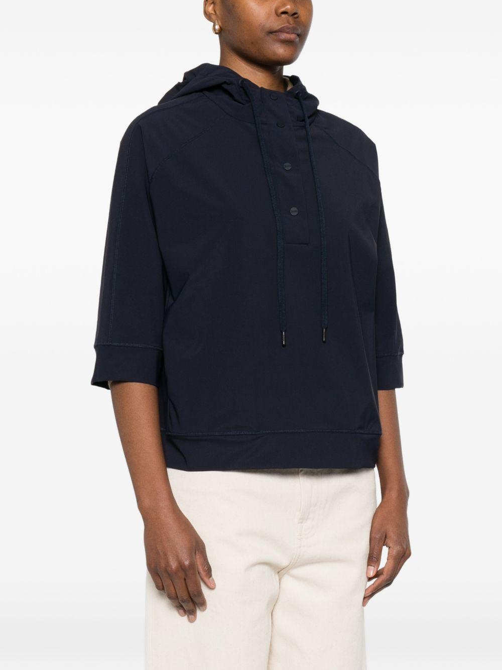 HERNO Felpa con cappuccio e maniche a 3/4