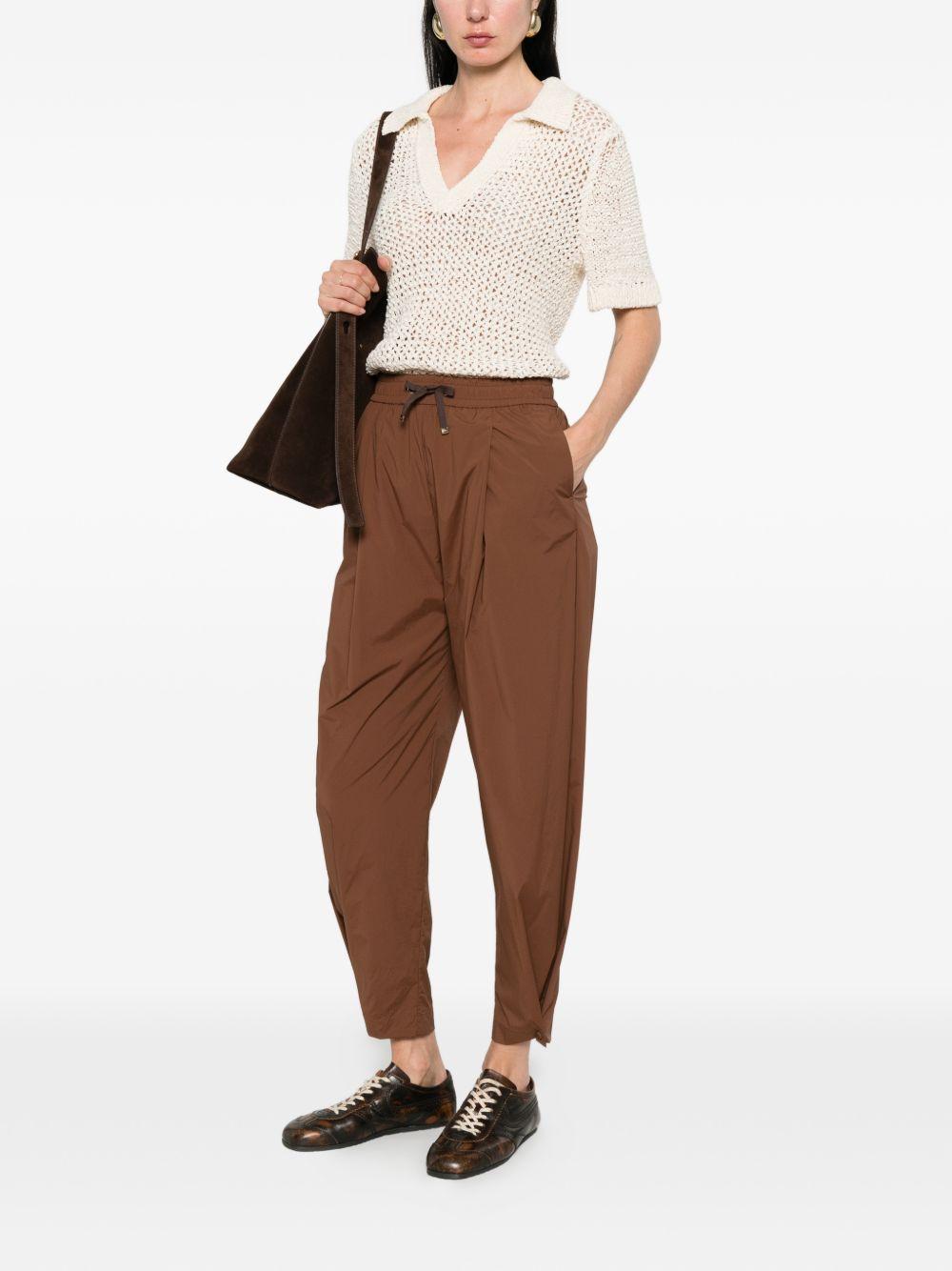 HERNO Pantaloni casual marrone con coulisse in vita