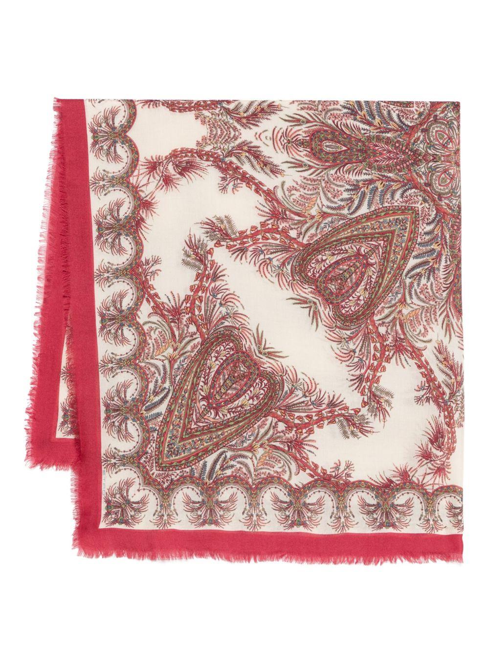 ETRO Wool and cashmere blended paisley-print scarf
