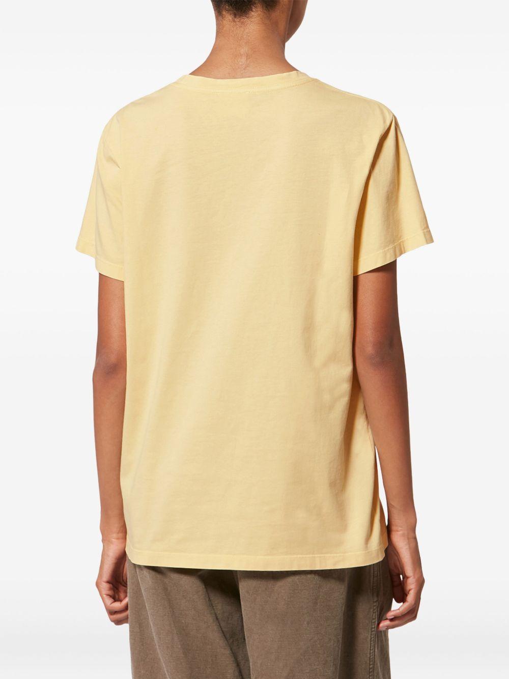 MARANT ETOILE T-shirt gialla a maniche corte con logo sul petto