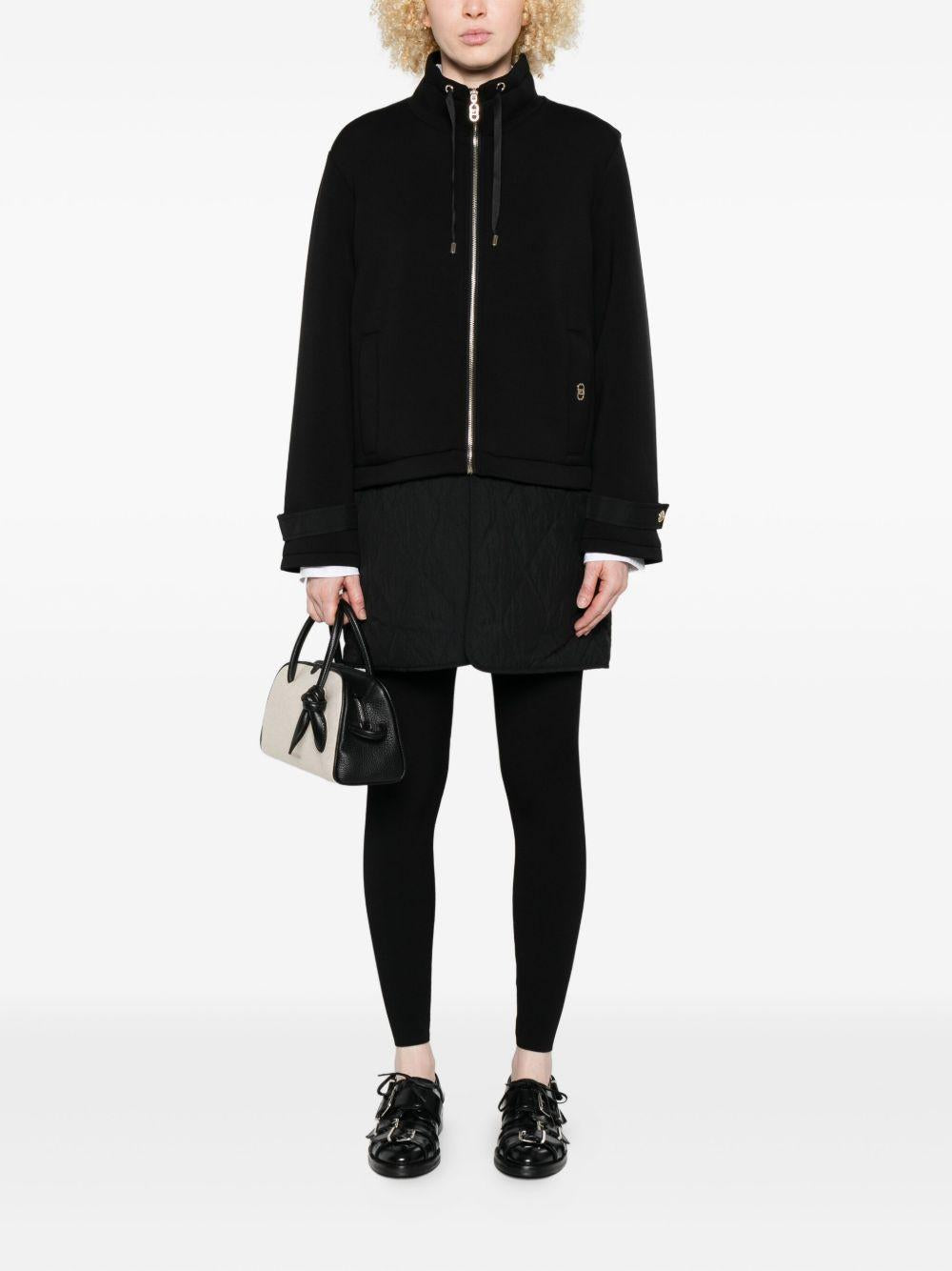 LIUJO Giacca in felpa nera con zip e tasche