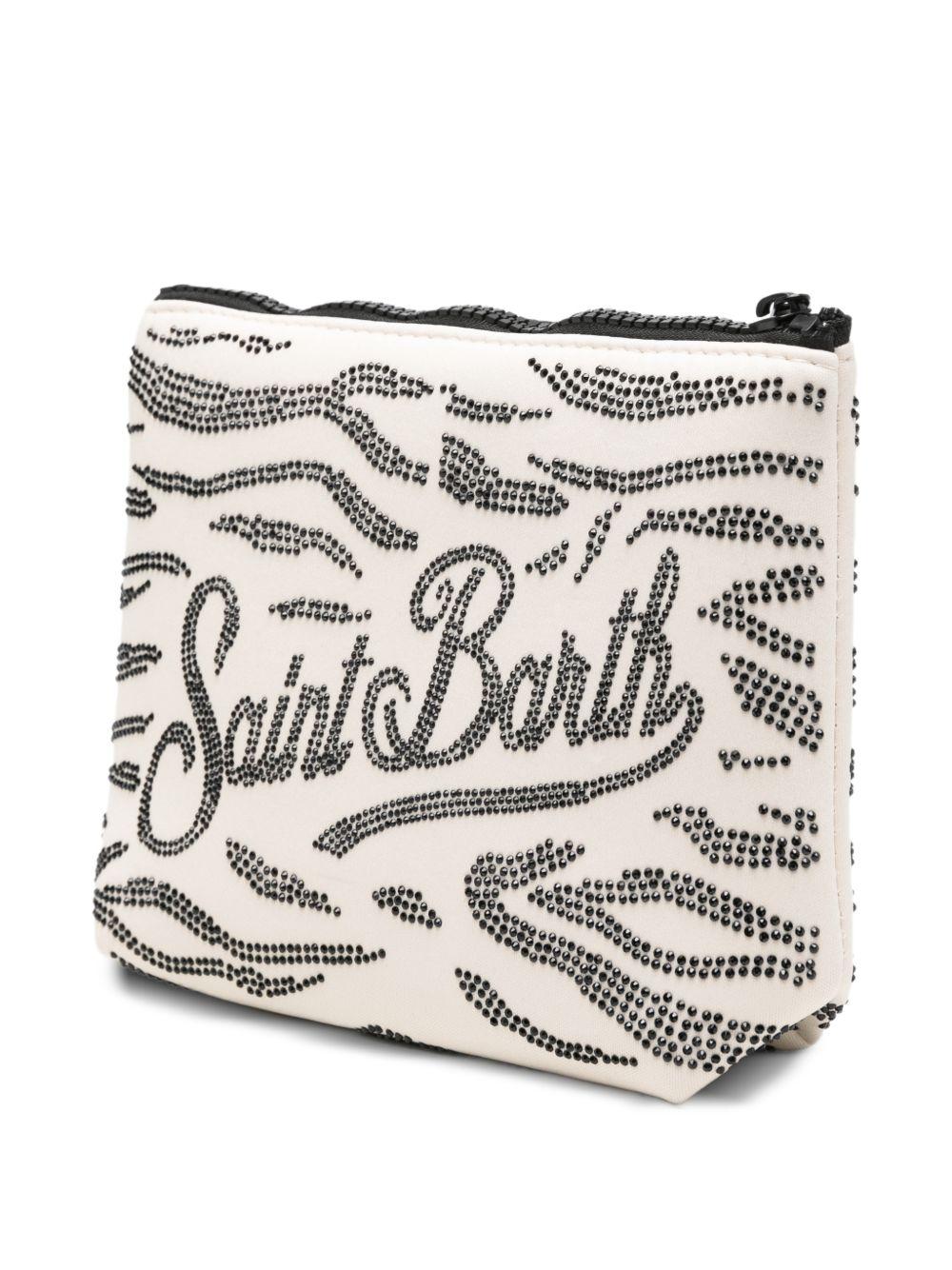 MC2 SAINT BARTH Pochette Aline Strass nera e panna