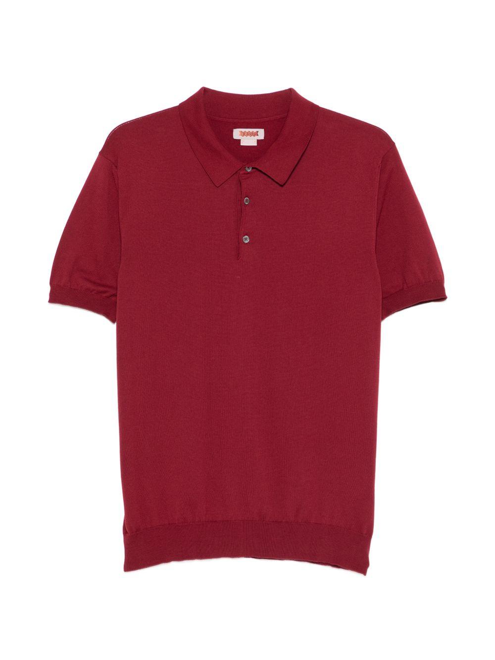 BARACUTA Polo in cotone bordeaux con bottoni