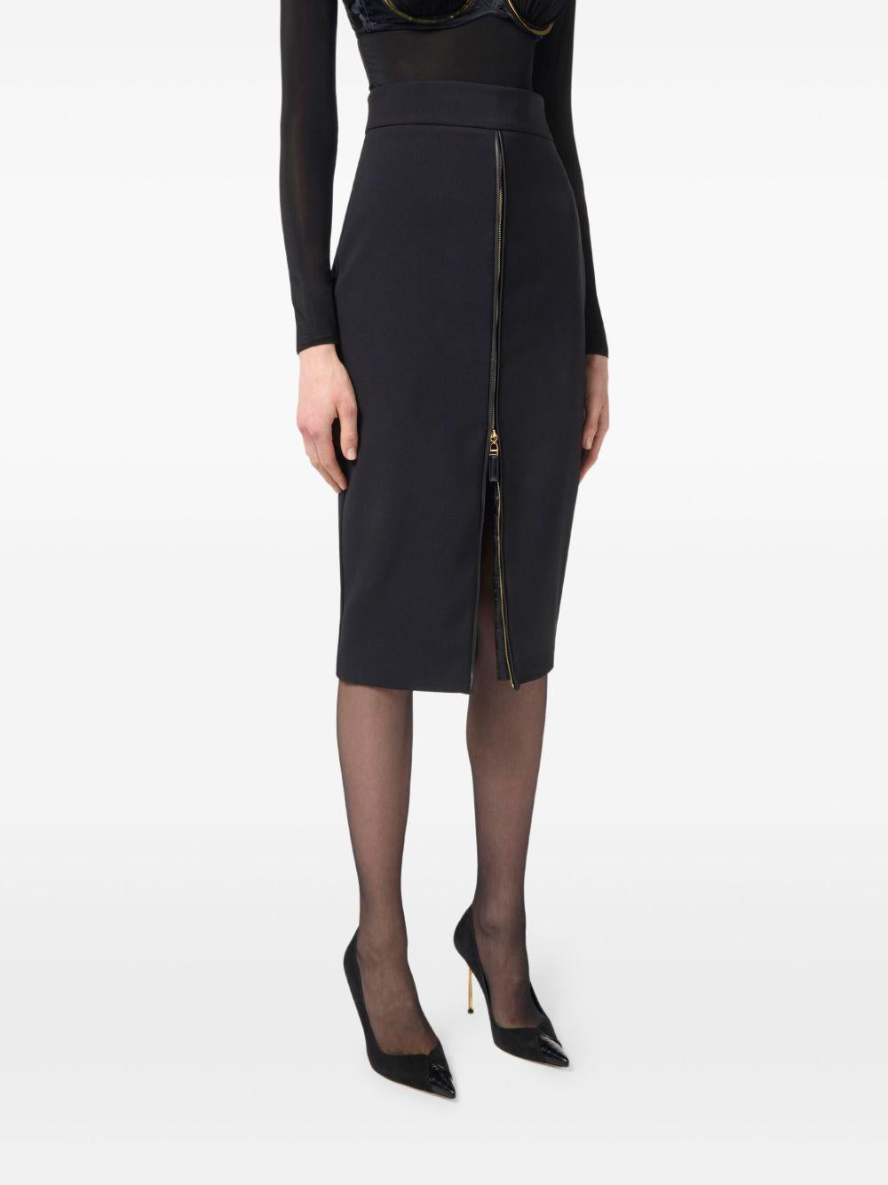 ELISABETTA FRANCHI Gonna Daily nera in crepe stretch