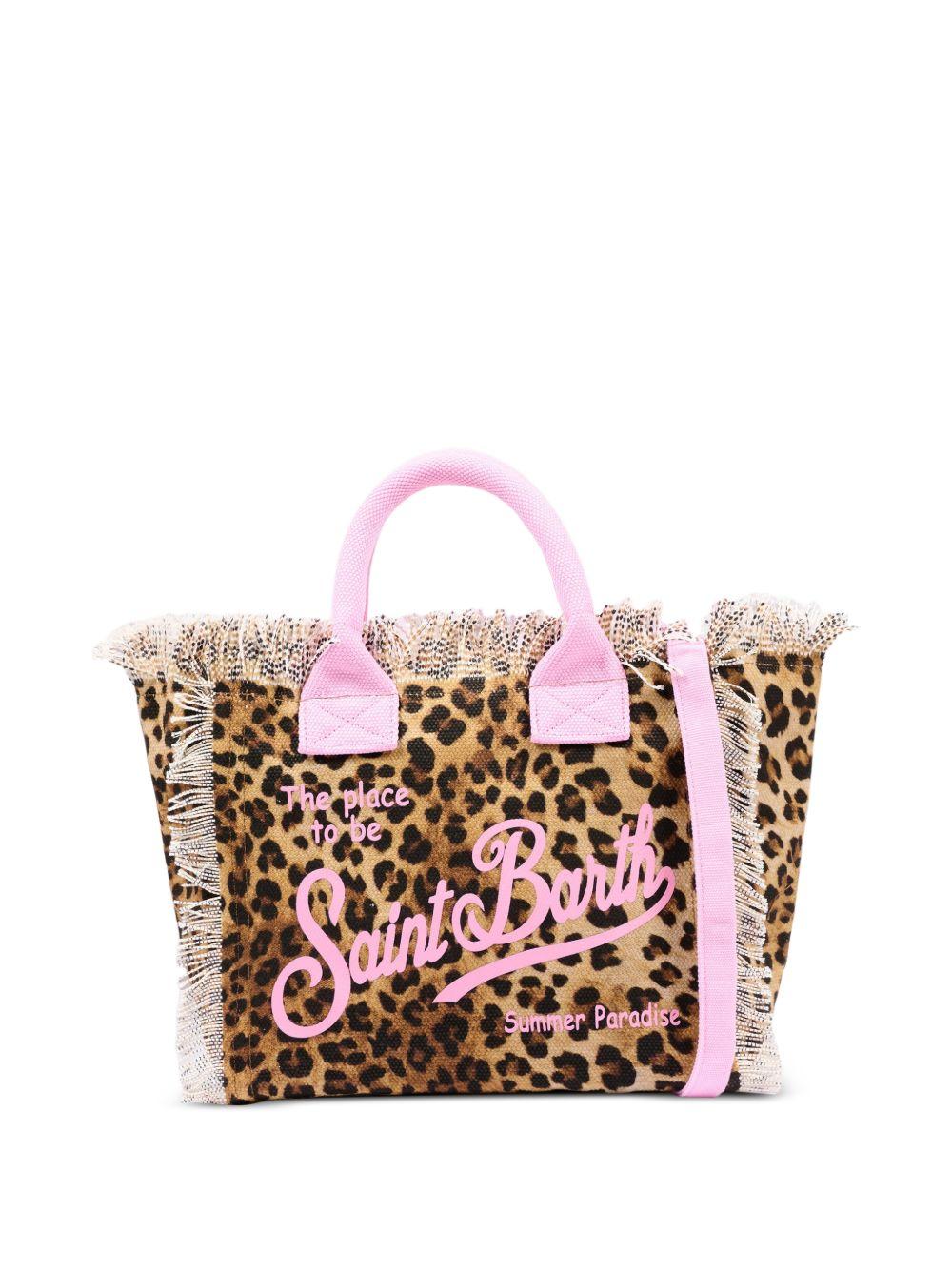 MC2 SAINT BARTH Borsa Tote Colette effetto leopardato con dettagli rosa