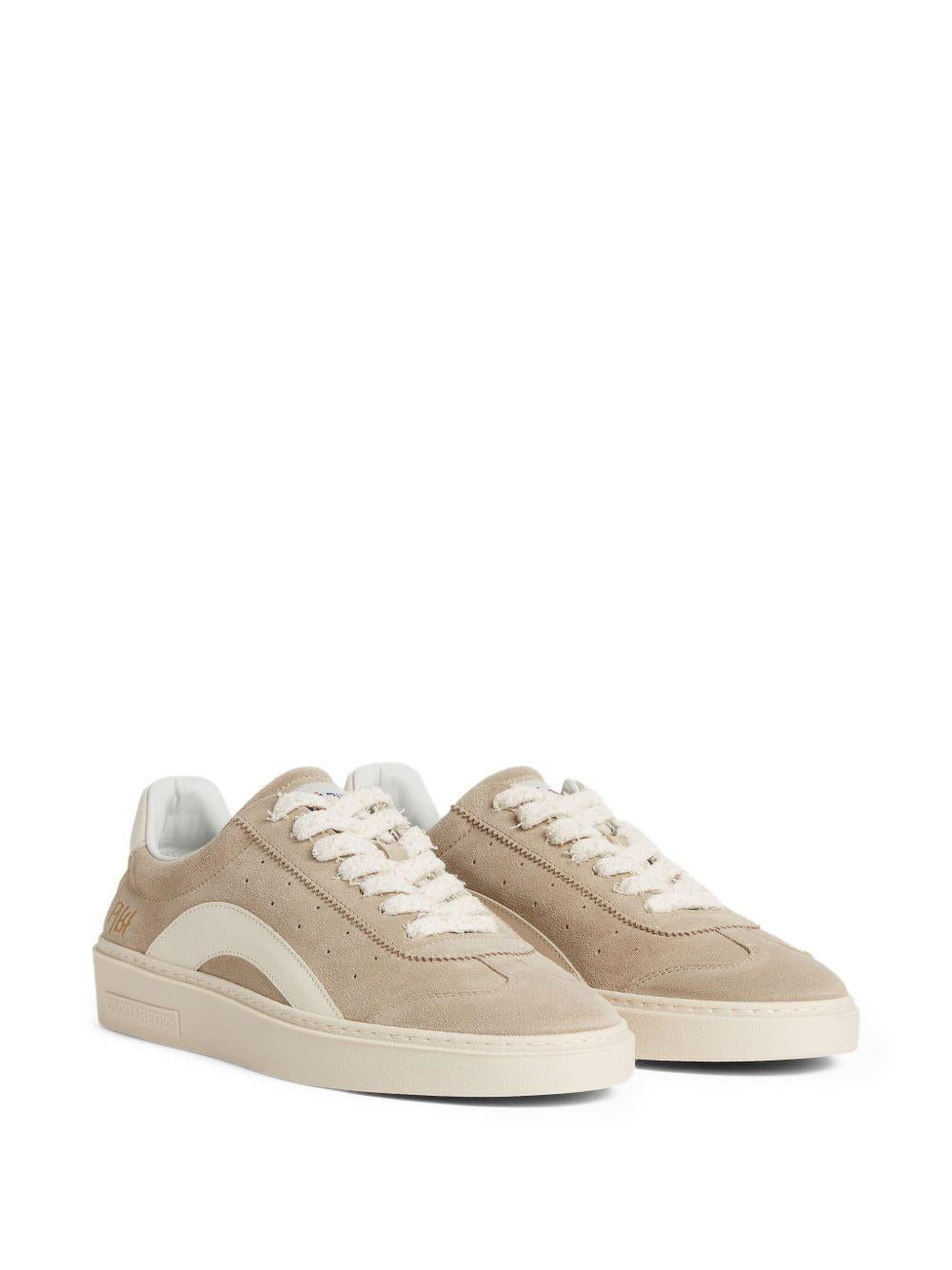 DSQUARED2 Sneakers in pelle scamosciata color sabbia