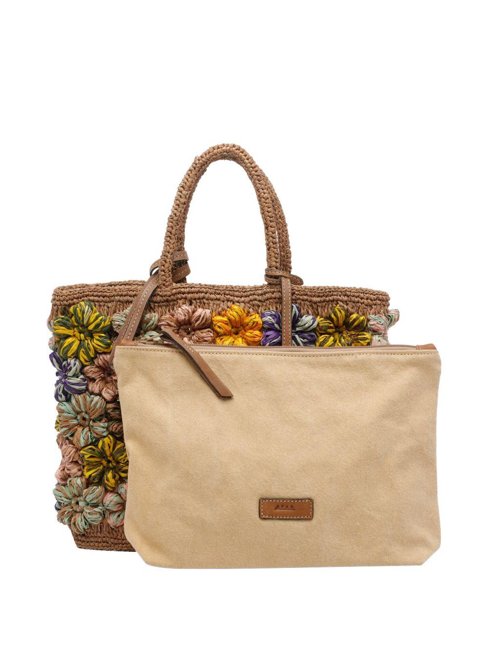 AFAR Borsa tote Flower in rafia