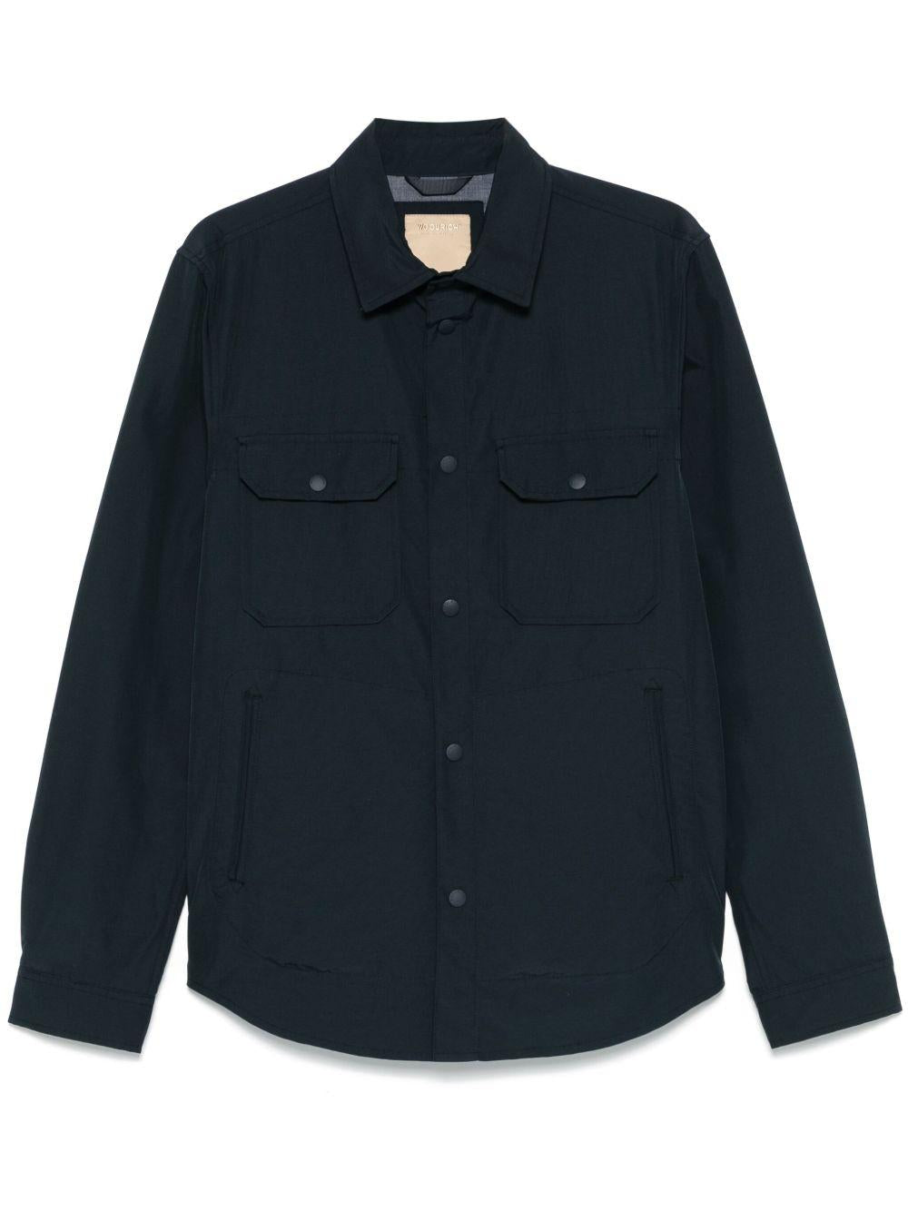 WOOLRICH Camicia blu notte con bottoni