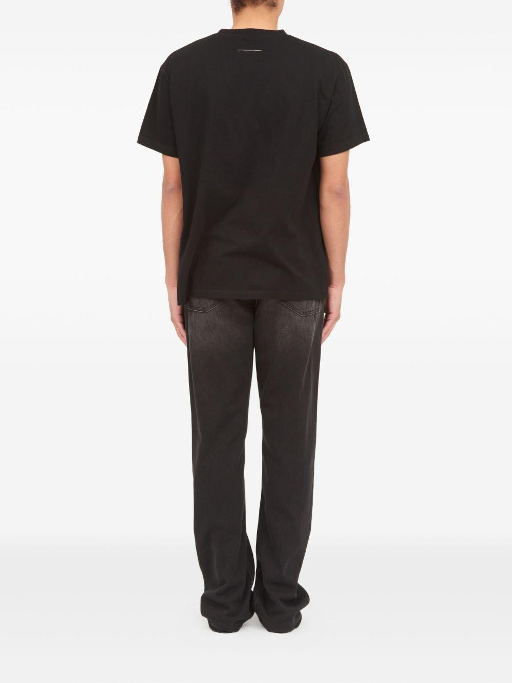MM6 MAISON MARGIELA T-shirt in cotone a maniche corte nera