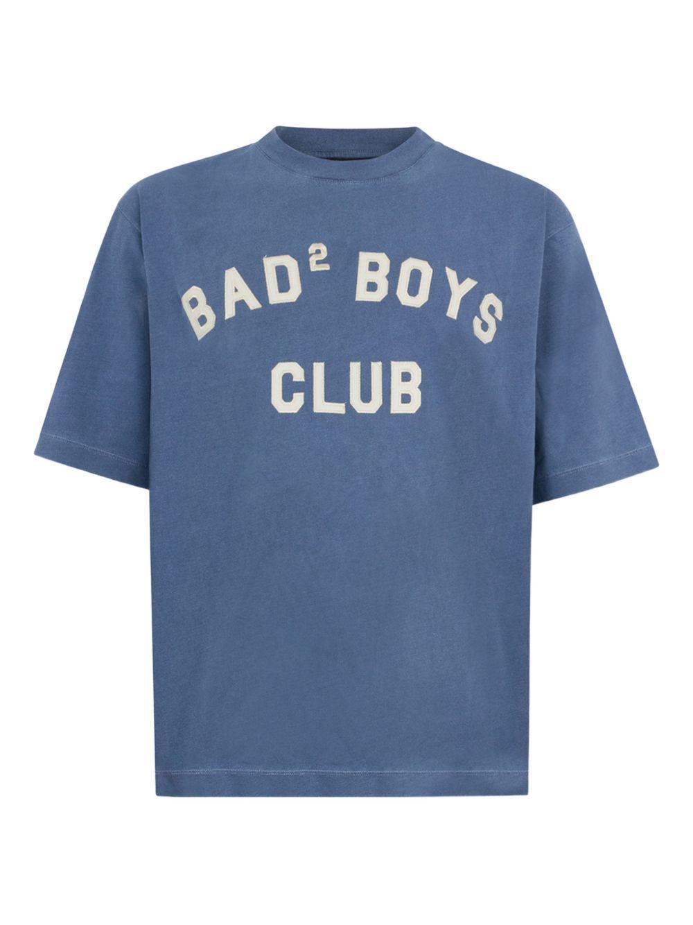 DSQUARED2 T-shirt blu con stampa e applicazione