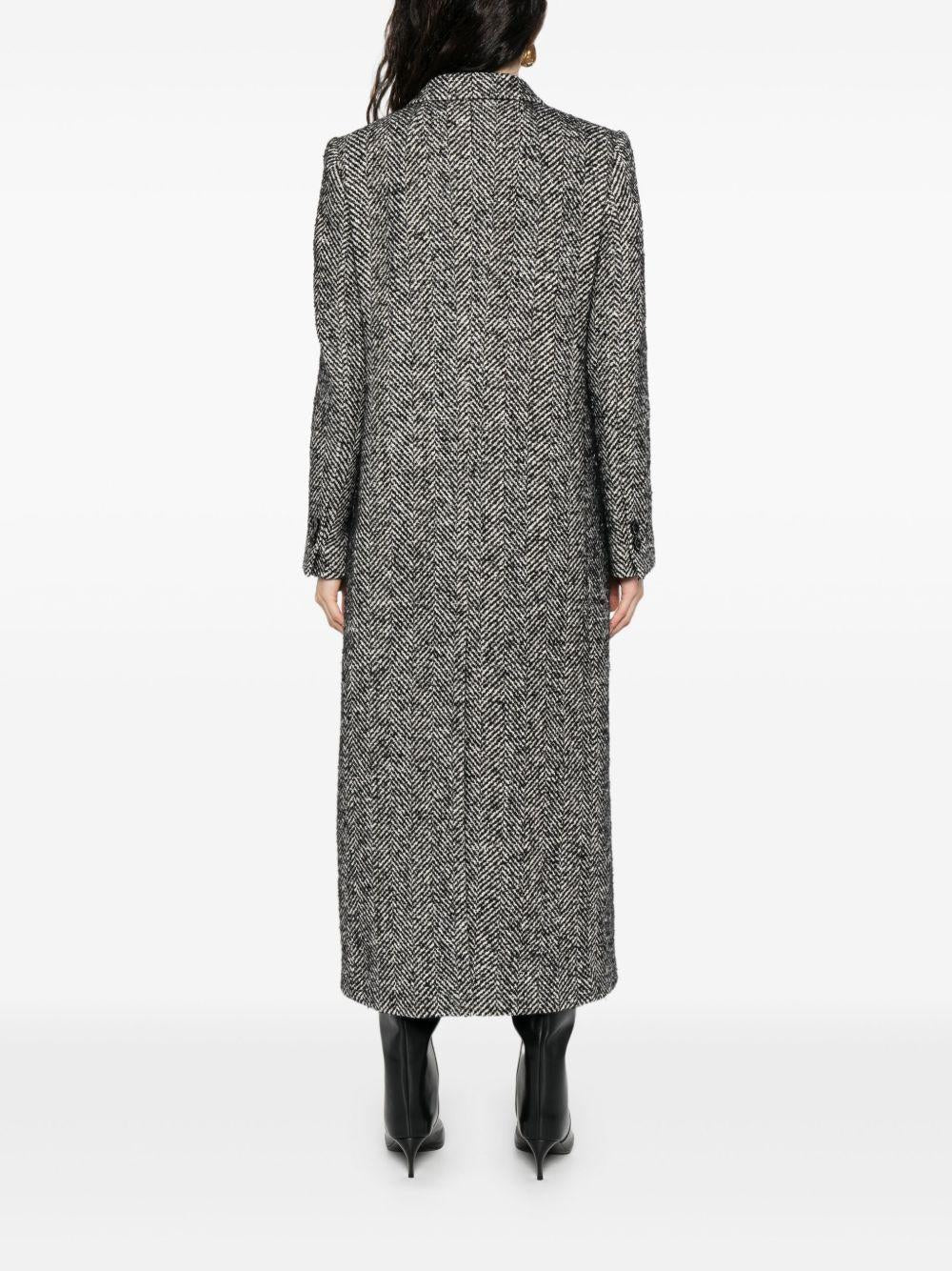 DOLCE e GABBANA Cappotto doppiopetto con motivo a spina di pesce